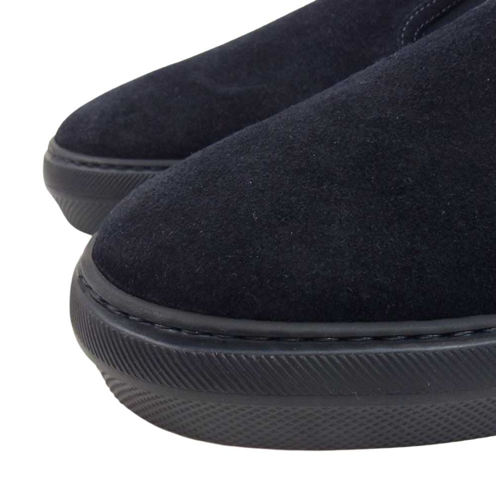 MONCLER モンクレール スエード レザー スリッポン ソールサイドロゴ ローカット スニーカー ネイビー系 42【極上美品】【中古】