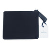 MONCLER モンクレール POUCH GM ラバーロゴ ワッペン付き レザー クラッチ セカンド バッグ ブラック系【中古】