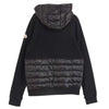 MONCLER モンクレール MAGLIA CARDIGAN ダウン切替 スウェット ジップ パーカー  ブラック系 S【中古】