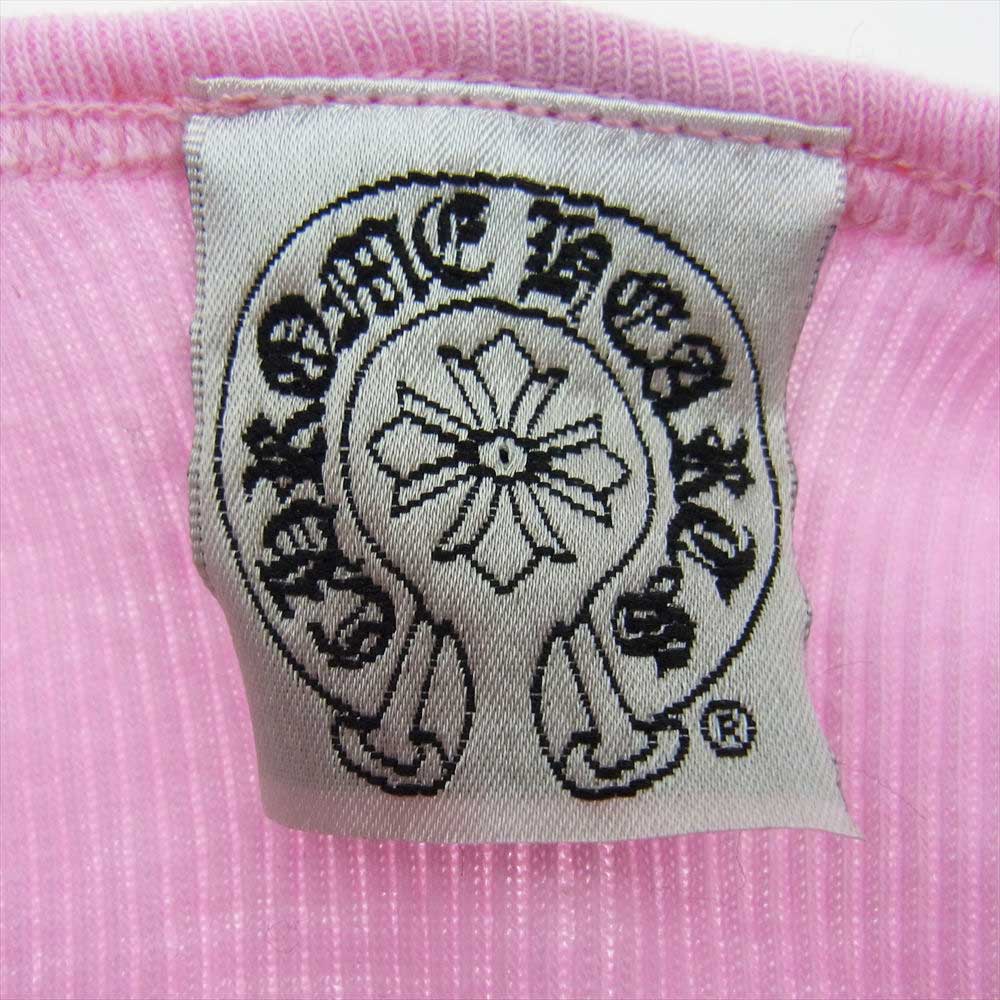 CHROME HEARTS クロムハーツ（原本無） ラージ CHクロス ラインストーン タンクトップ ピンク ピンク系 M【中古】