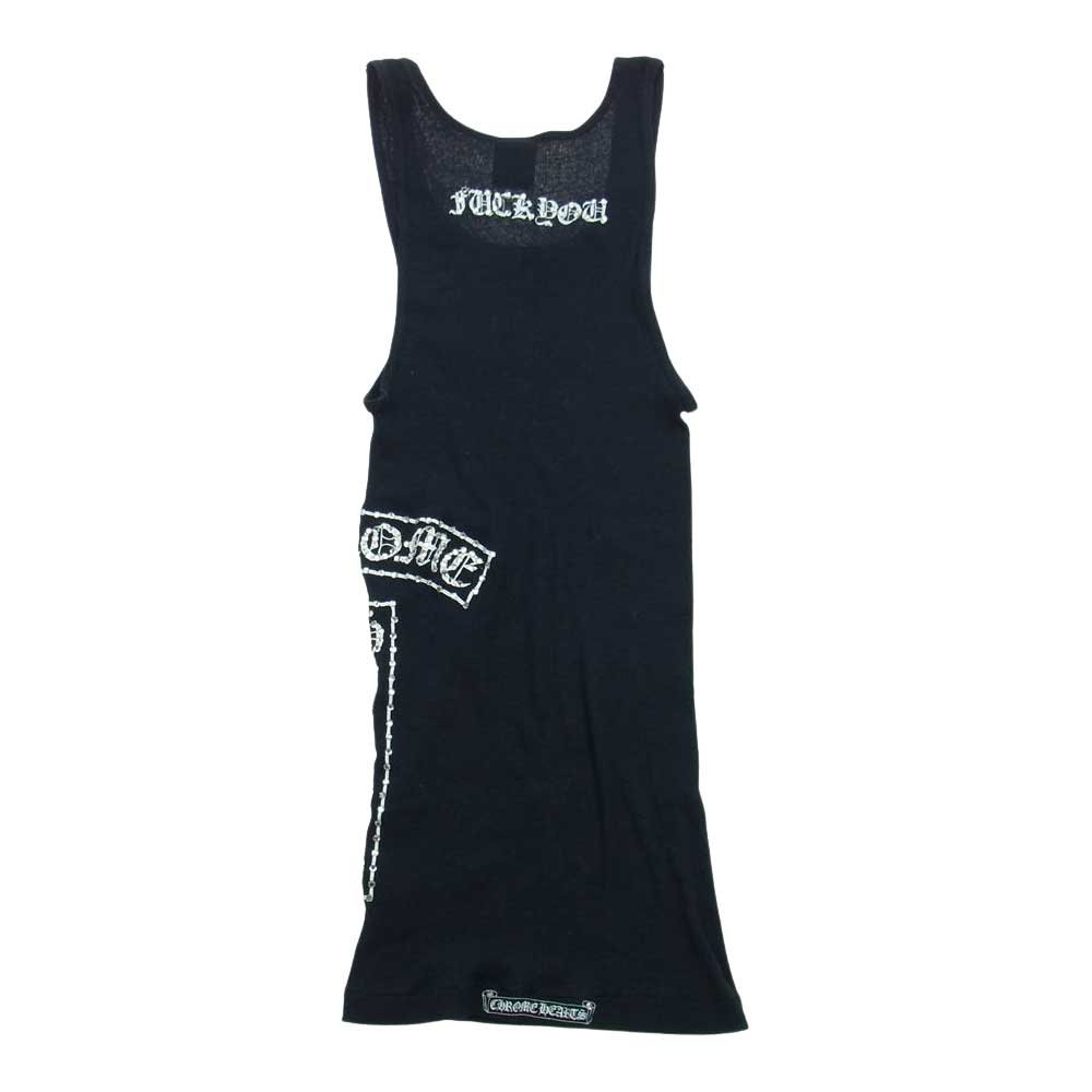CHROME HEARTS クロムハーツ（原本無） ラージ CHクロス ラインストーン タンクトップ ブラック ブラック系 S【中古】