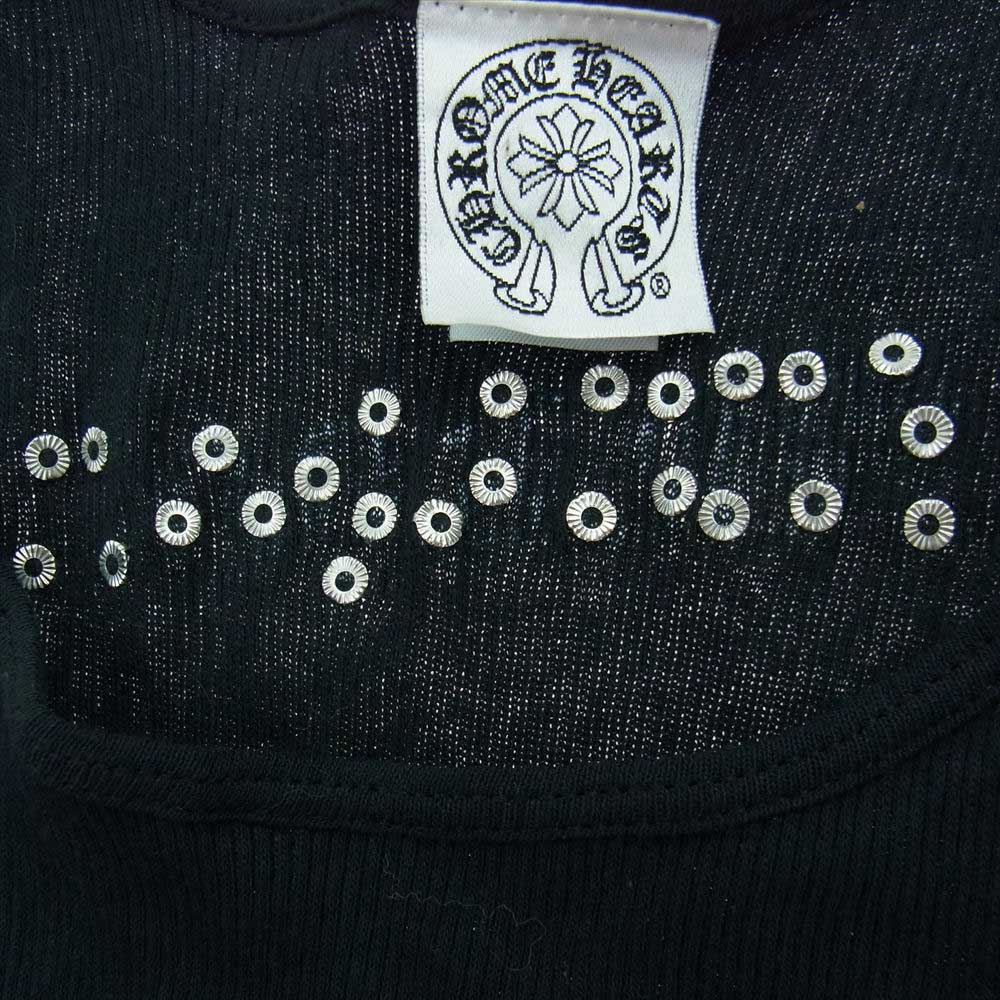 CHROME HEARTS クロムハーツ（原本無） ラージ CHクロス ラインストーン タンクトップ ブラック ブラック系 S【中古】