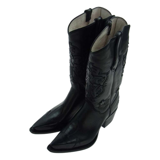 CHROME HEARTS クロムハーツ（原本無） COWBOY WESTERN カウイボーイ ウエスタン スター コンチョ ブーツ ブラック系【中古】