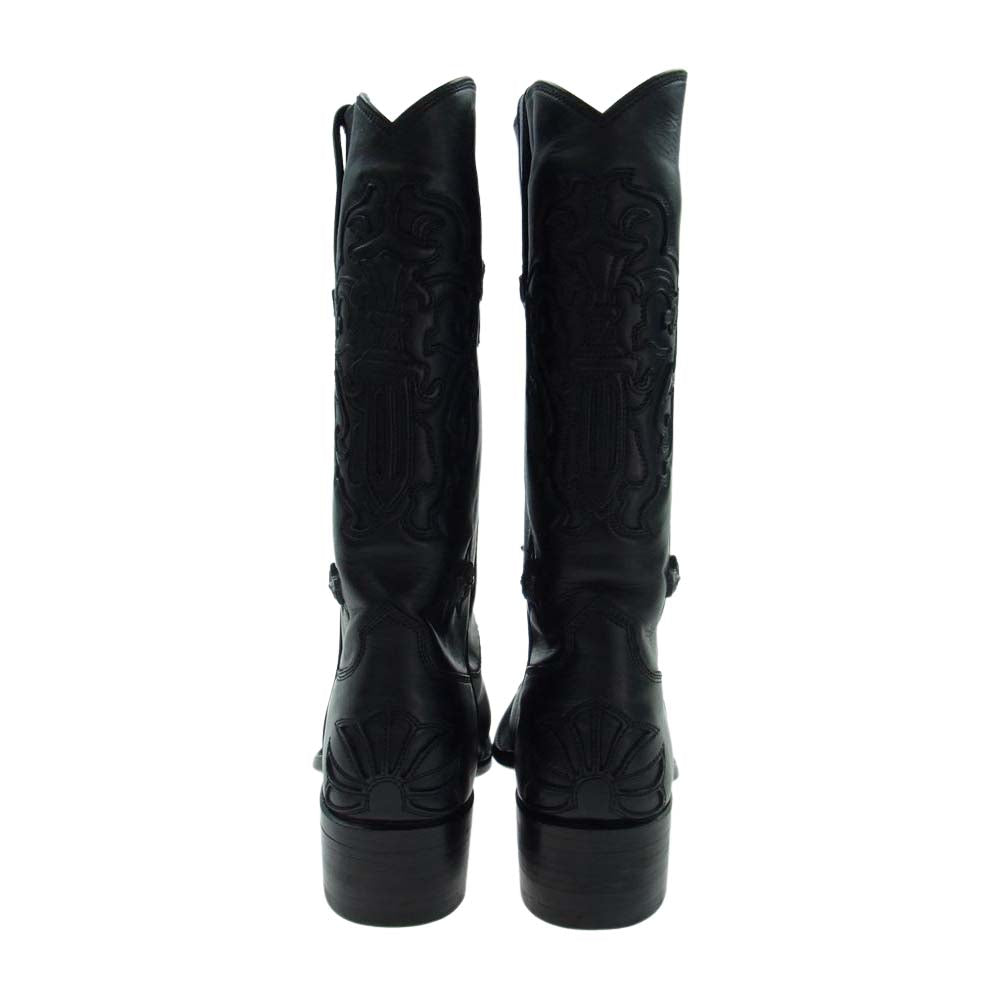 CHROME HEARTS クロムハーツ（原本無） COWBOY WESTERN カウイボーイ ウエスタン スター コンチョ ブーツ ブラック系【中古】