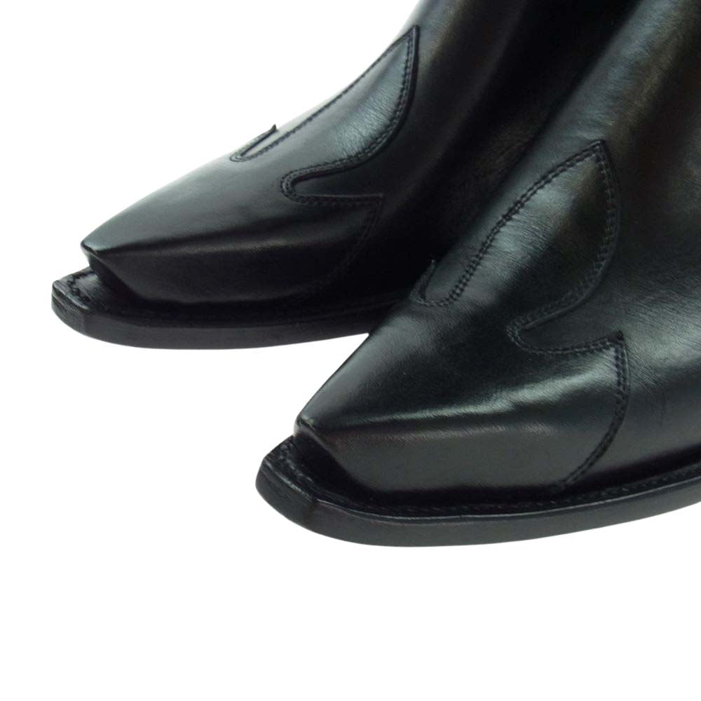CHROME HEARTS クロムハーツ（原本無） COWBOY WESTERN カウイボーイ ウエスタン スター コンチョ ブーツ ブラック系【中古】