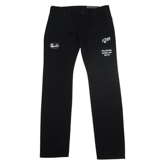 HYSTERIC GLAMOUR ヒステリックグラマー MND-HYS003 × MND MINEDENIM F.Black STR 5pocket OWS デニムパンツ ブラック系 35【美品】【中古】