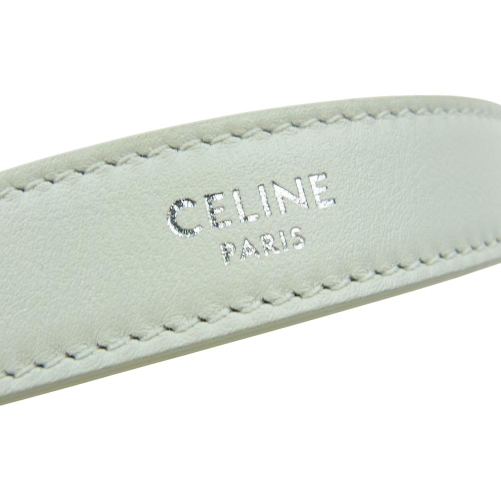 CELINE セリーヌ AVA アヴァ スムースカーフスキン ロゴ レザー　ハンド バッグ ホワイト系【中古】