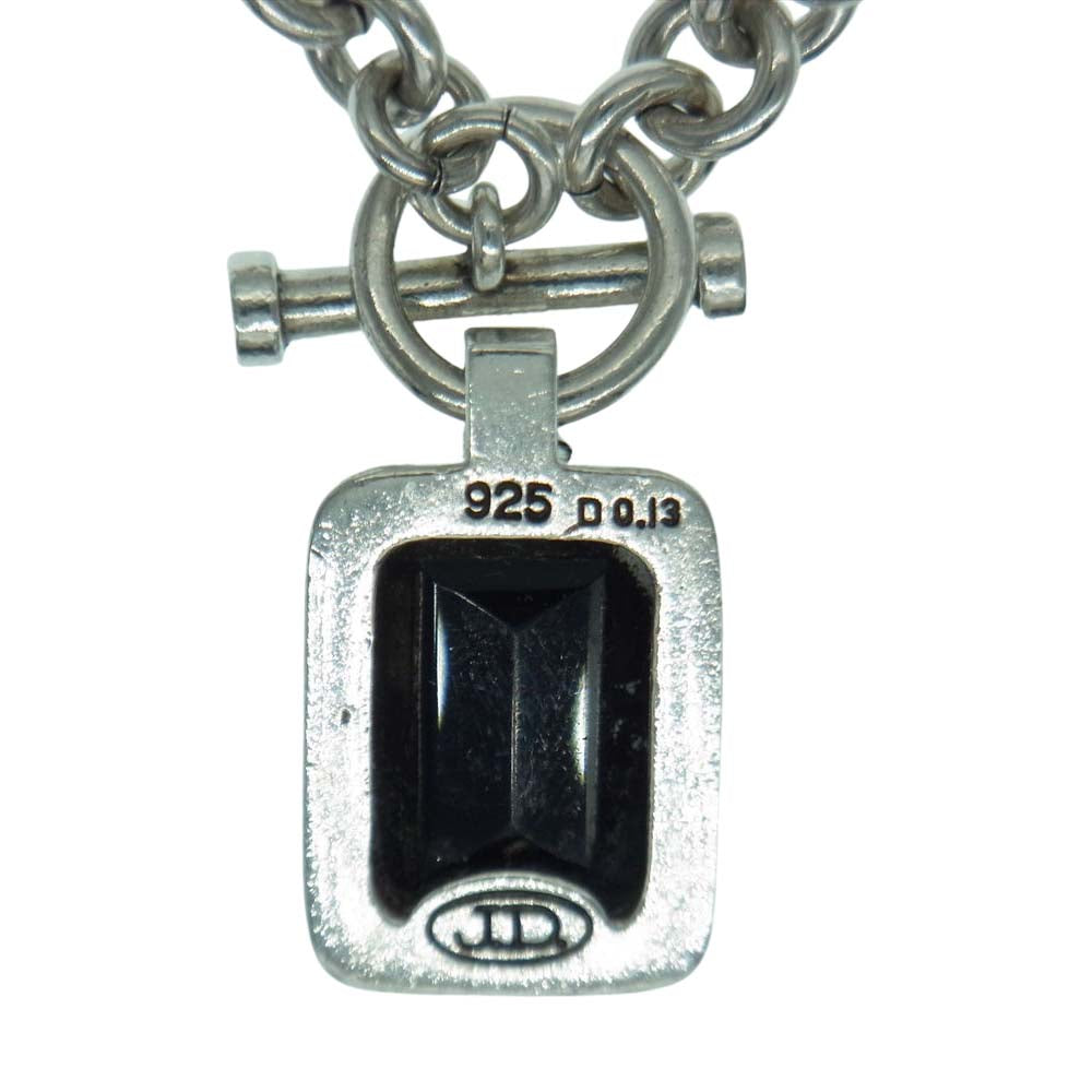 Justin Davis ジャスティンデイビス SNJ115 EMINEM エミネム オニキス クロス ダイヤ チェーン ネックレス  シルバー系【中古】