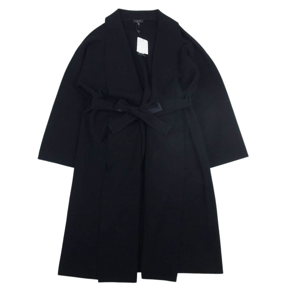 rag & bone ラグアンドボーン WAS20FS031XC31 国内正規品 Emory Wool Sweater Coat ベルト付き ウール ロング カーディガン ブラック系 M/L【新古品】【未使用】【中古】