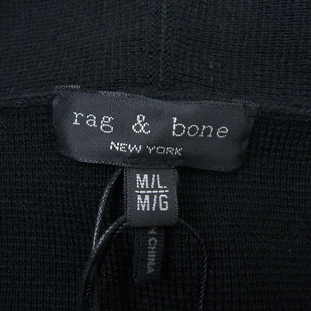 rag & bone ラグアンドボーン WAS20FS031XC31 国内正規品 Emory Wool Sweater Coat ベルト付き ウール ロング カーディガン ブラック系 M/L【新古品】【未使用】【中古】