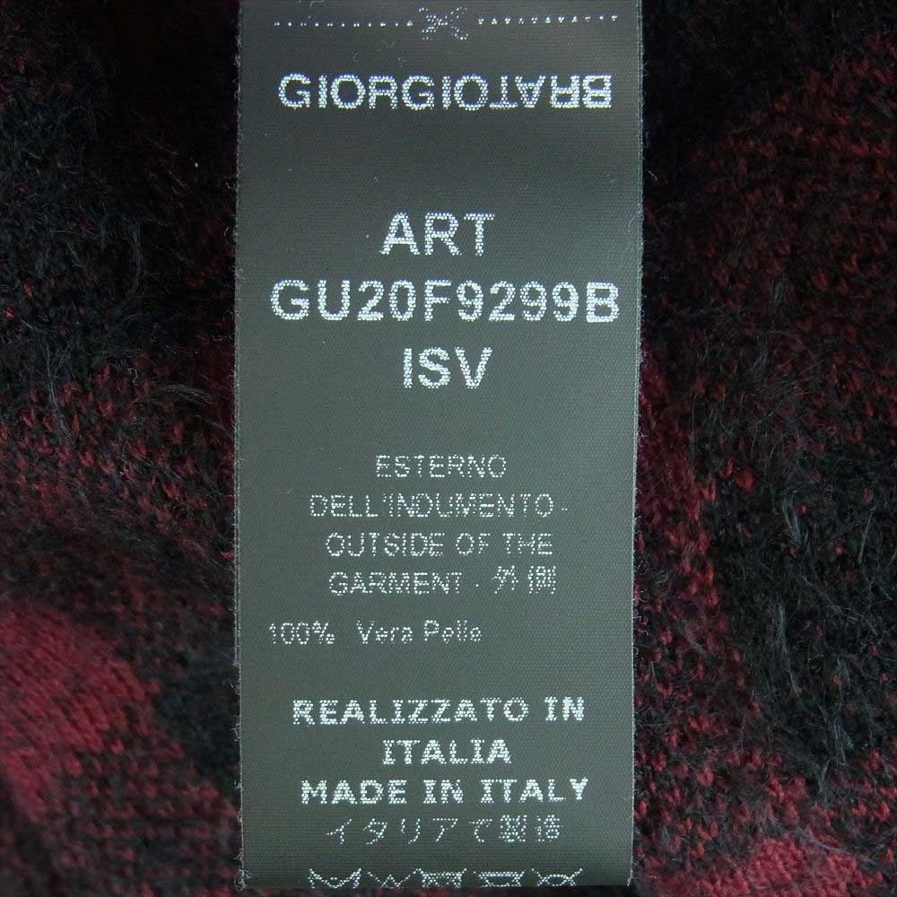 GIORGIO BRATO ジョルジオブラット GU20F9299B 国内正規品 イタリア製 裏地チェック 製品染め ラムレザー シングル ライダース ジャケット ブラック系 50【中古】