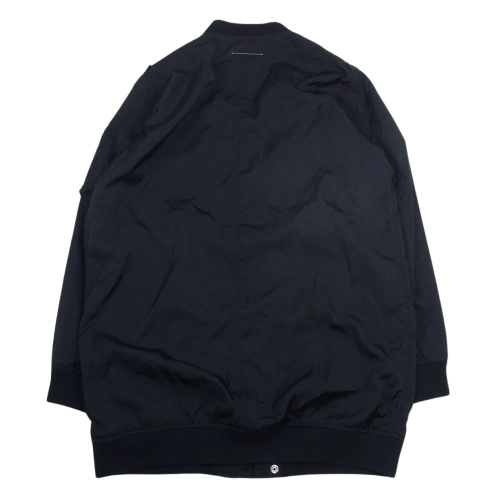 MAISON MARGIELA メゾンマルジェラ MM6 エムエムシックス 国内正規品 S52AA0101 ナイロン ロゴ ロング ブルゾン ジャケット ブラック系 44【中古】