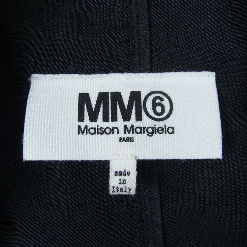MAISON MARGIELA メゾンマルジェラ MM6 エムエムシックス 国内正規品 S52AA0101 ナイロン ロゴ ロング ブルゾン ジャケット ブラック系 44【中古】
