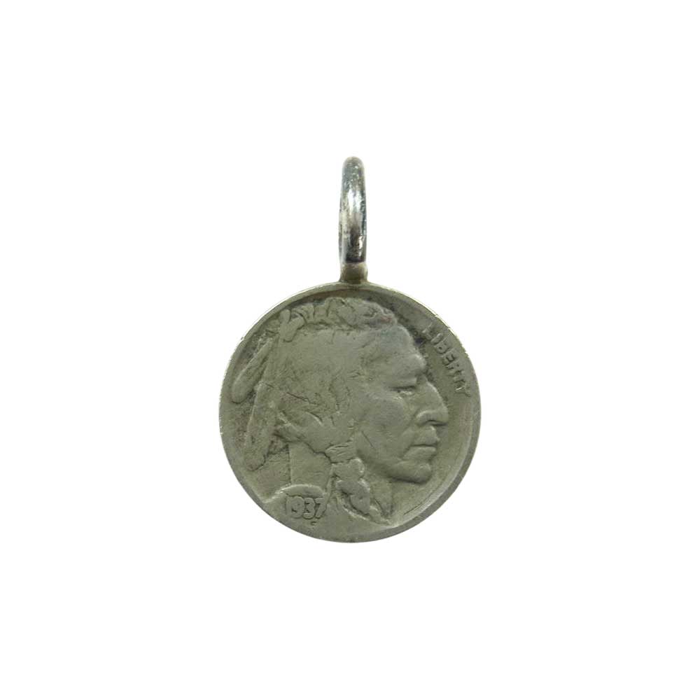 リバティ Indian & Bison Coin Necklace TOP コイン ペンダント トップ  シルバー系【中古】