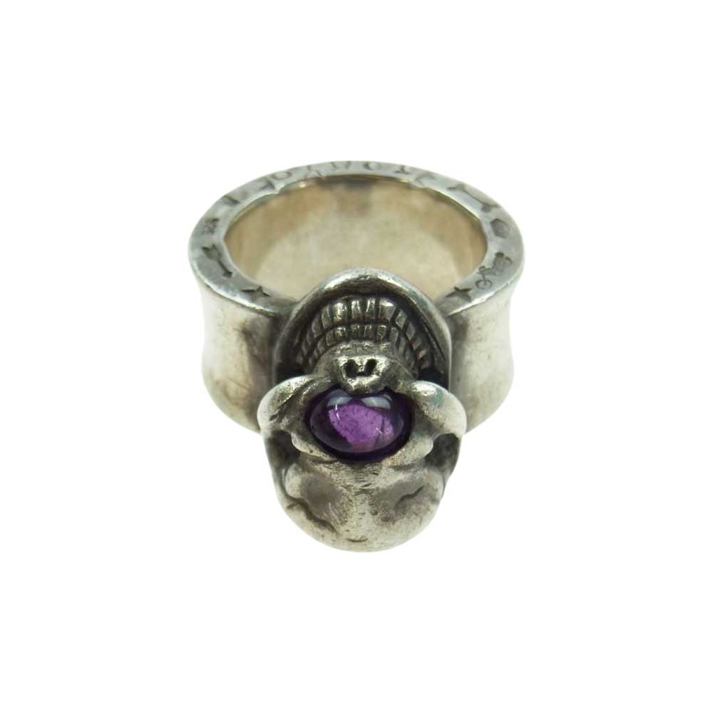 STOPLIGHT ストップライト SKULL RING PURPLE EYE スカル リング パープルアイ シルバー系 22号【中古】