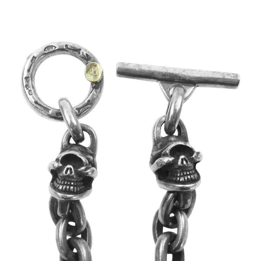 STOPLIGHT ストップライト 2 Skull Link Bracelet 2スカル 金メタル付 リンク ブレス シルバー系【中古】