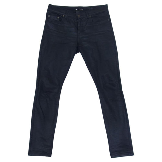 SAINT LAURENT サンローラン 39001 Y824K コーティング スキニー デニム パンツ ブラック系 25【中古】