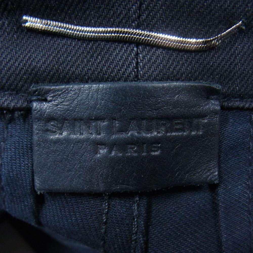SAINT LAURENT サンローラン 39001 Y824K コーティング スキニー デニム パンツ ブラック系 25【中古】