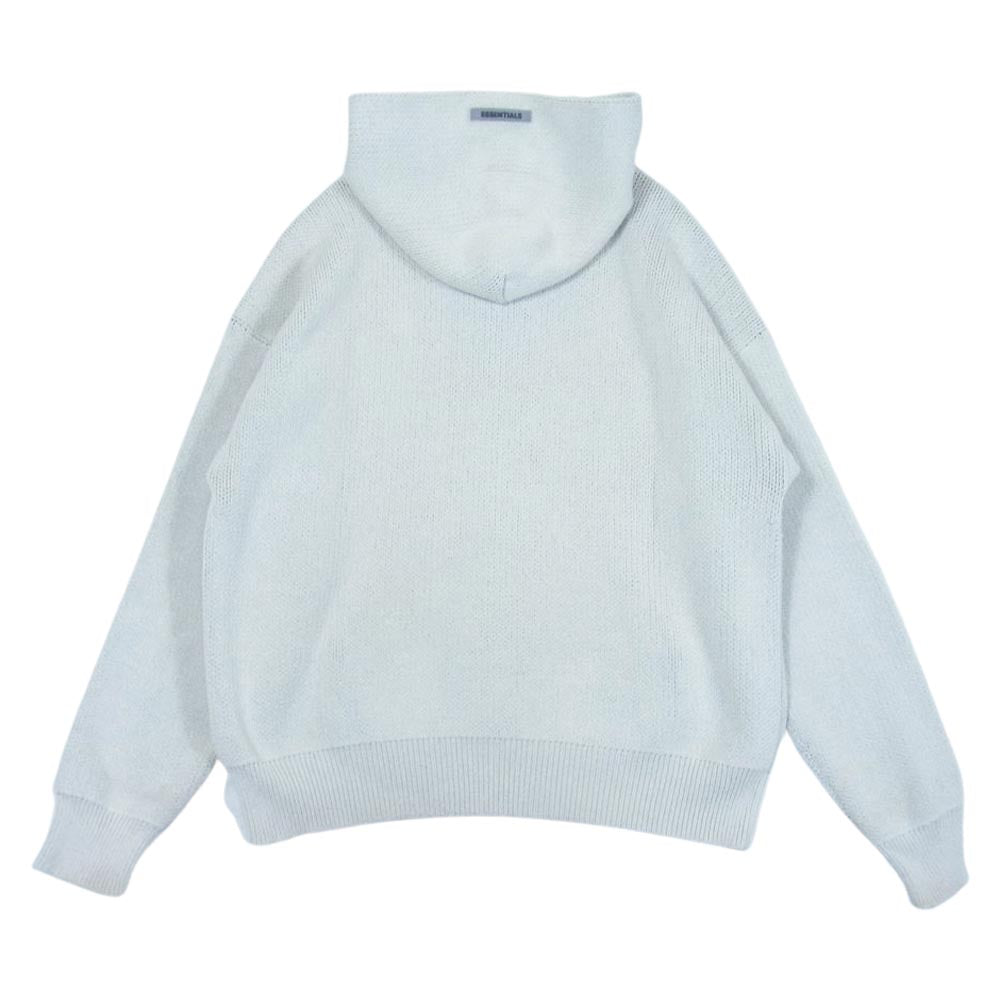 FEAR OF GOD フィアオブゴッド ESSENTIALS エッセンシャルズ Knit Logo Hoodie フロント ロゴ ニット パーカー ベージュ系 グレー系 M【中古】