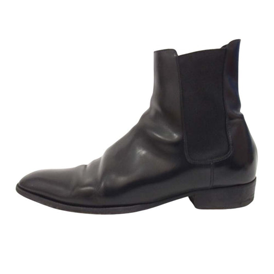 SAINT LAURENT サンローラン 592438 1000 レザー サイドゴア チェルシー ブーツ ブラック系 41 1/2【中古】