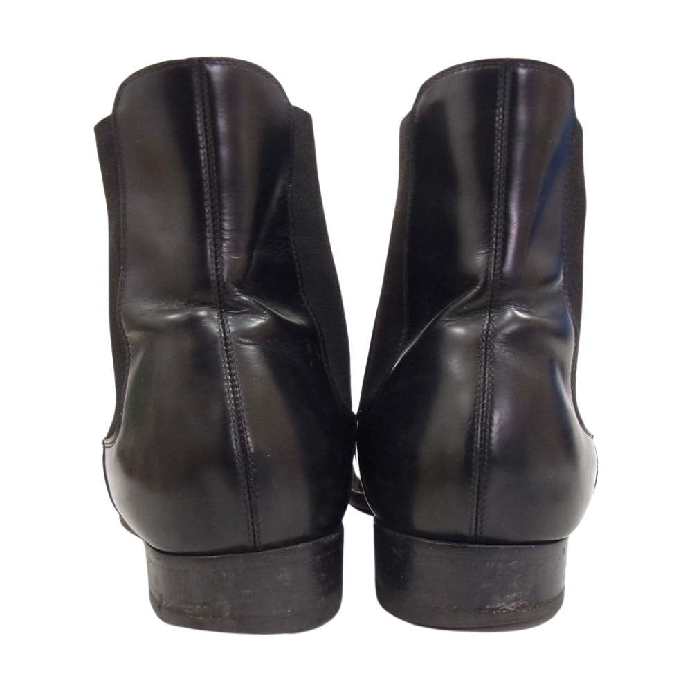 SAINT LAURENT サンローラン 592438 1000 レザー サイドゴア チェルシー ブーツ ブラック系 41 1/2【中古】