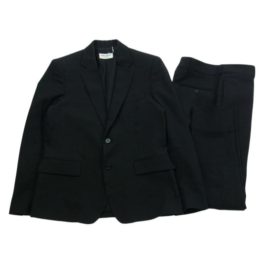 SAINT LAURENT サンローラン 510214 Y404W ノッチドラペル 2B テーラード ジャケット スラックス パンツ セットアップ ブラック系 46【中古】