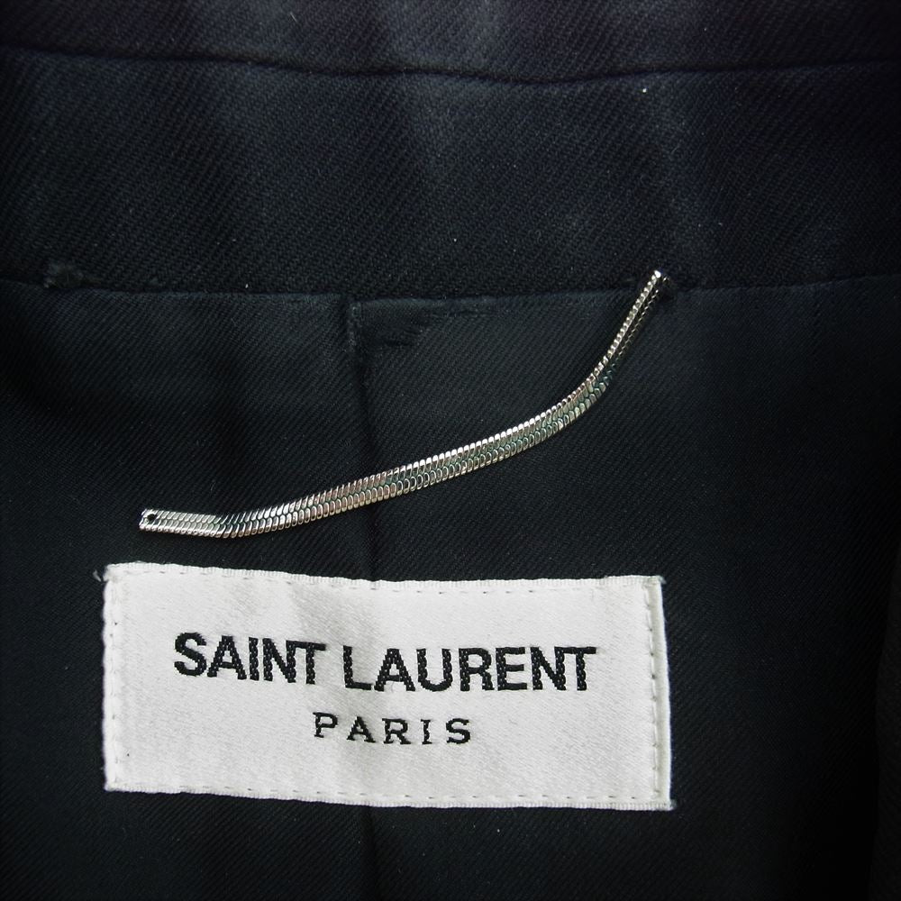 SAINT LAURENT サンローラン 510214 Y404W ノッチドラペル 2B テーラード ジャケット スラックス パンツ セットアップ ブラック系 46【中古】