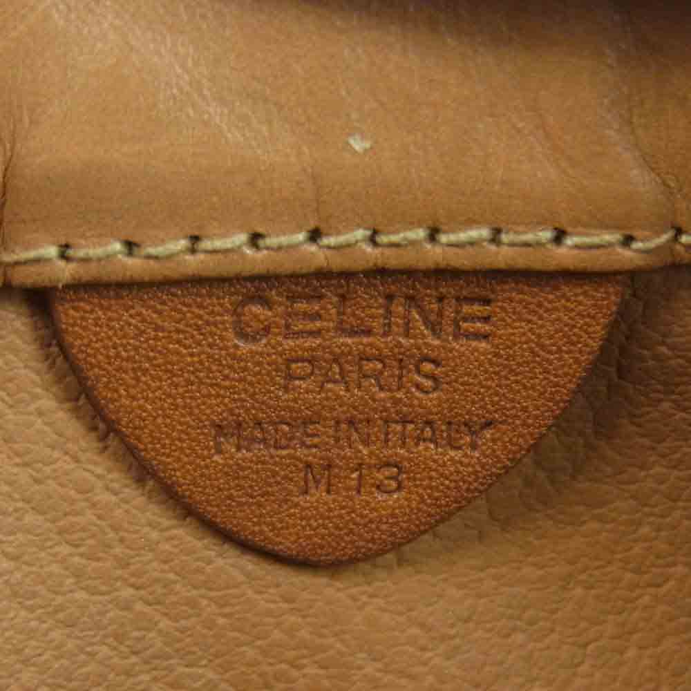 CELINE セリーヌ オールド マカダム ポーチ付き 巾着 ショルダー バッグ イタリア製 ブラウン系【中古】