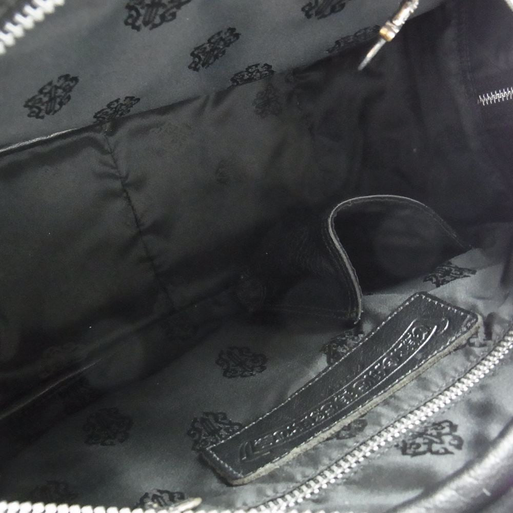CHROME HEARTS クロムハーツ（原本無） セメタリークロス パッチ レザー ジム バッグ ブラック系【中古】