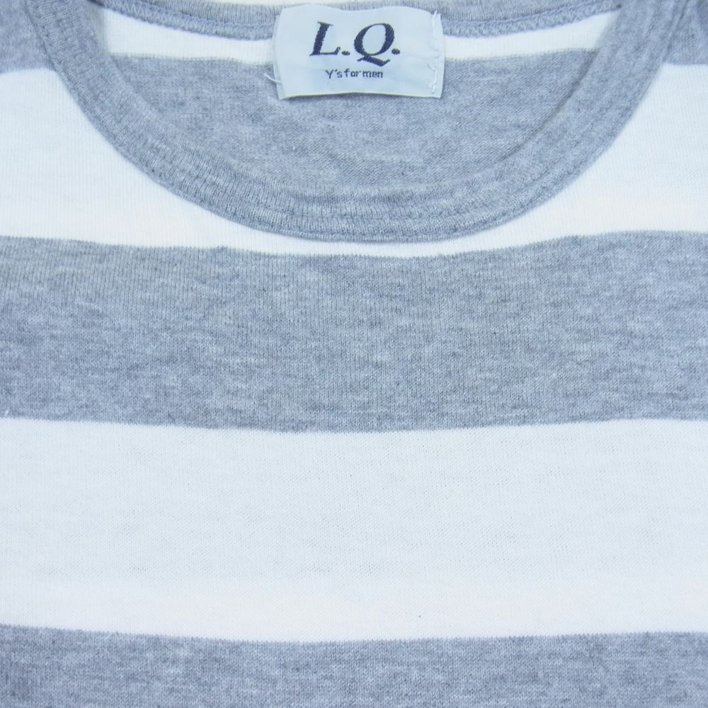 Yohji Yamamoto ヨウジヤマモト L.Q. Y’s for men ワイズフォーメン LS-T31-033 ボーダー Tシャツ カットソー グレー系 ホワイト系 表記無し【中古】