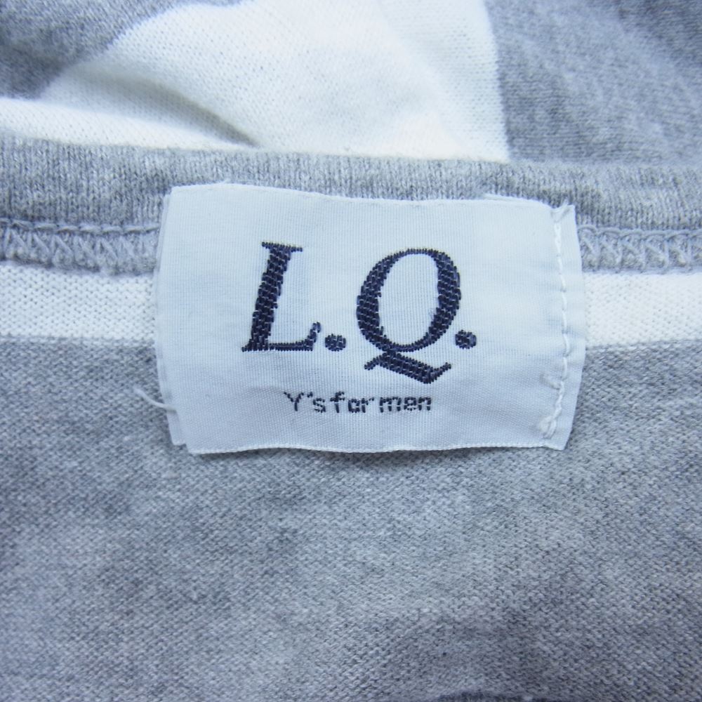Yohji Yamamoto ヨウジヤマモト L.Q. Y’s for men ワイズフォーメン LS-T31-033 ボーダー Tシャツ カットソー グレー系 ホワイト系 表記無し【中古】