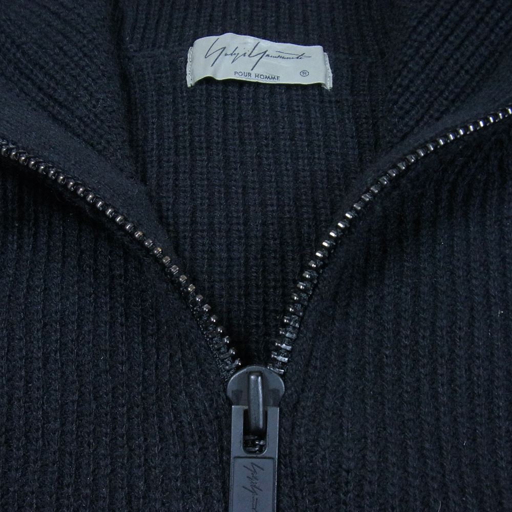 Yohji Yamamoto POUR HOMME ヨウジヤマモトプールオム 21AW HR-K72-191 ドライバーズ ジップアップ ニット パーカー ブラック系 3【中古】