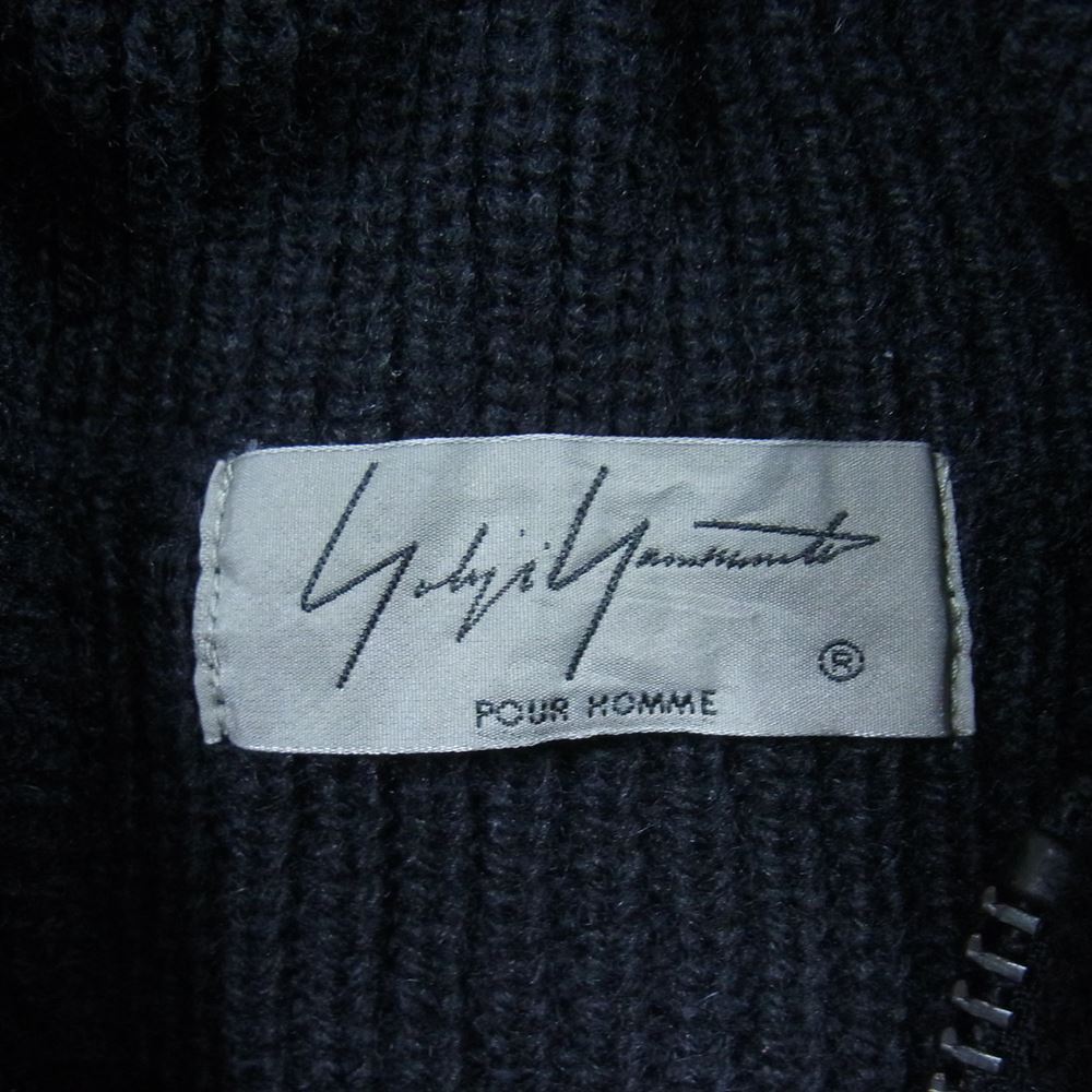 Yohji Yamamoto POUR HOMME ヨウジヤマモトプールオム 21AW HR-K72-191 ドライバーズ ジップアップ ニット パーカー ブラック系 3【中古】