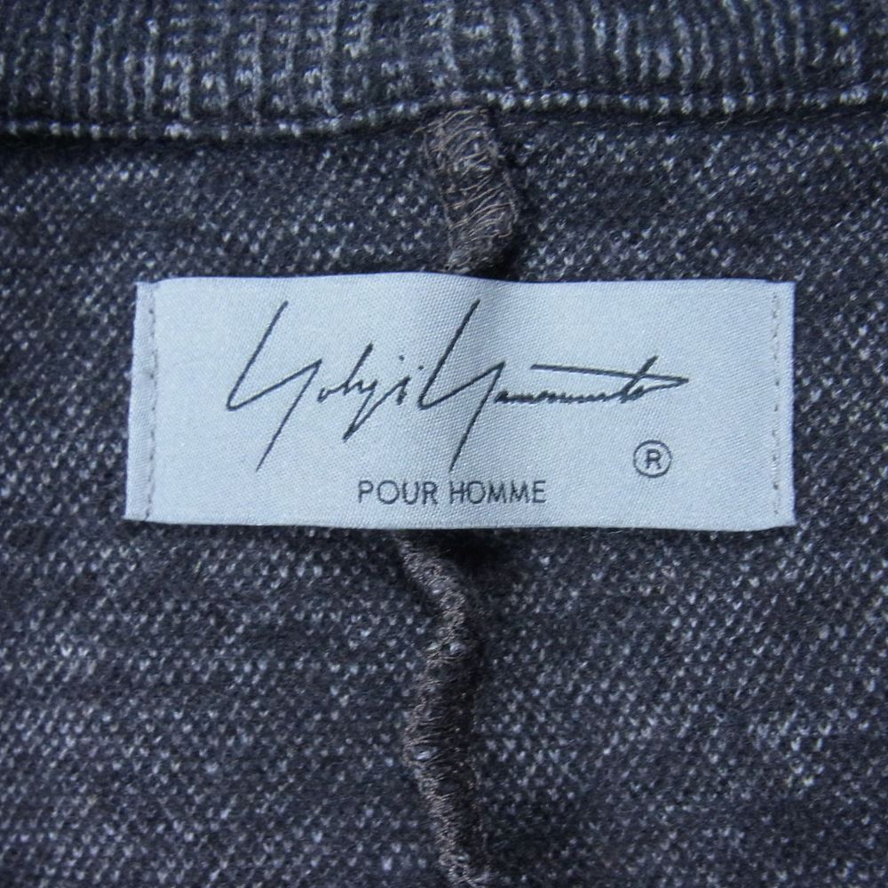 Yohji Yamamoto POUR HOMME ヨウジヤマモトプールオム 22AW HE-T71-080 W/C TOP MELANGE GLEN CHECK 3 BUTTON COAT ムラ染め メランジ グレン チェック コート ブラック系 3【中古】