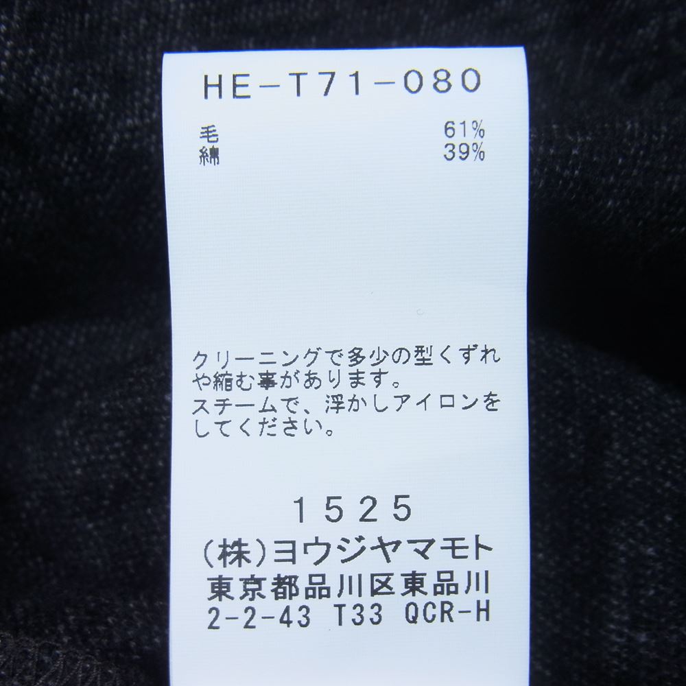 Yohji Yamamoto POUR HOMME ヨウジヤマモトプールオム 22AW HE-T71-080 W/C TOP MELANGE GLEN CHECK 3 BUTTON COAT ムラ染め メランジ グレン チェック コート ブラック系 3【中古】