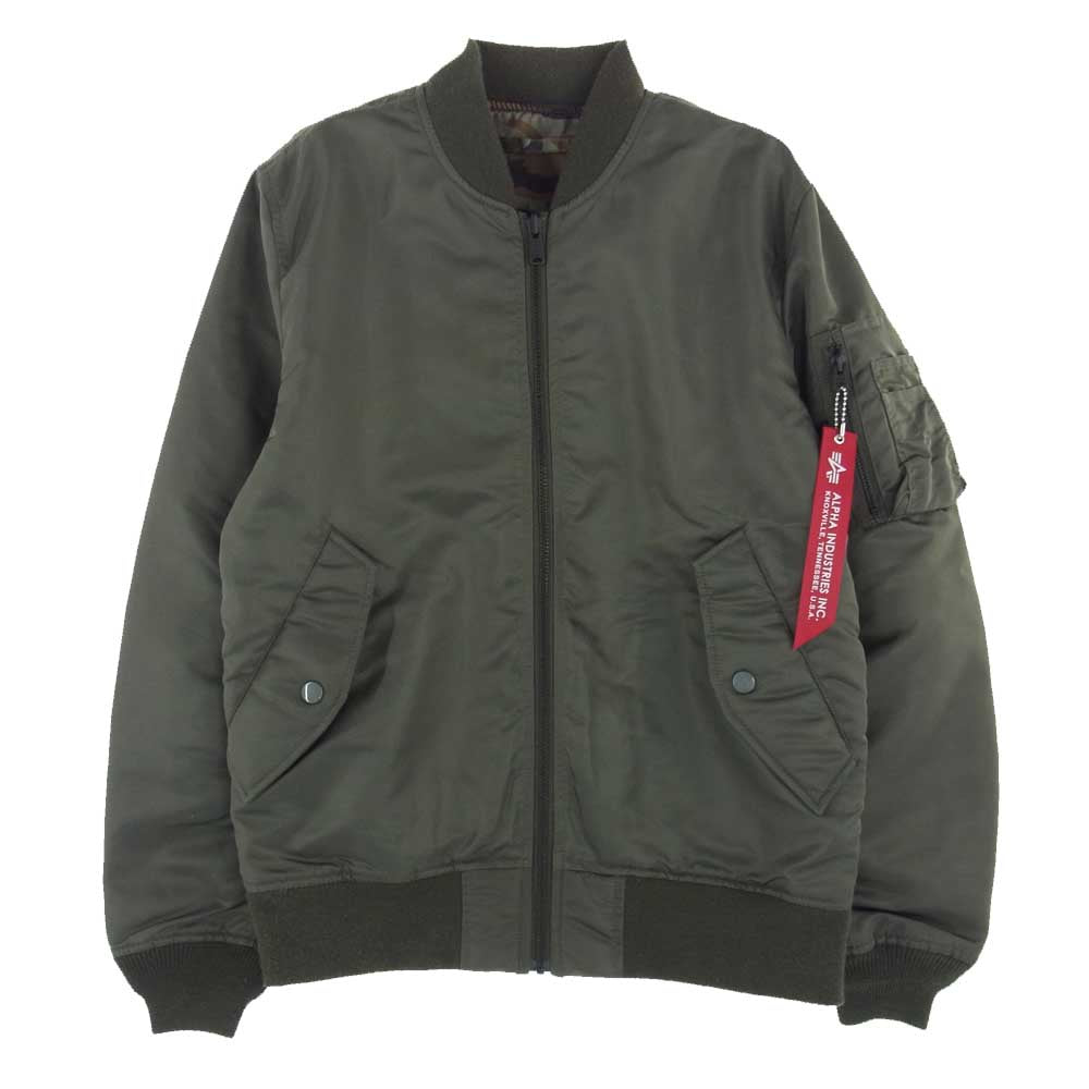 ALPHA アルファ TA0117-276 LIGHT CAMO LINING MA-1 ライト カモライニング フライト ジャケット カーキ系 S【中古】