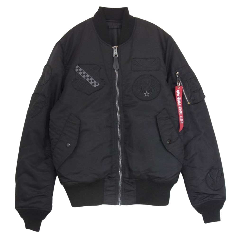ALPHA アルファ TA0111-301 MA-1 TIGHT UNICORL PATCH ユニカラーパッチ タイトフィット フライト ジャケット ブラック系 M【中古】