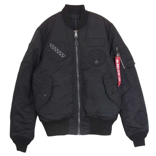 ALPHA アルファ TA0111-301 MA-1 TIGHT UNICORL PATCH ユニカラーパッチ タイトフィット フライト ジャケット ブラック系 M【中古】