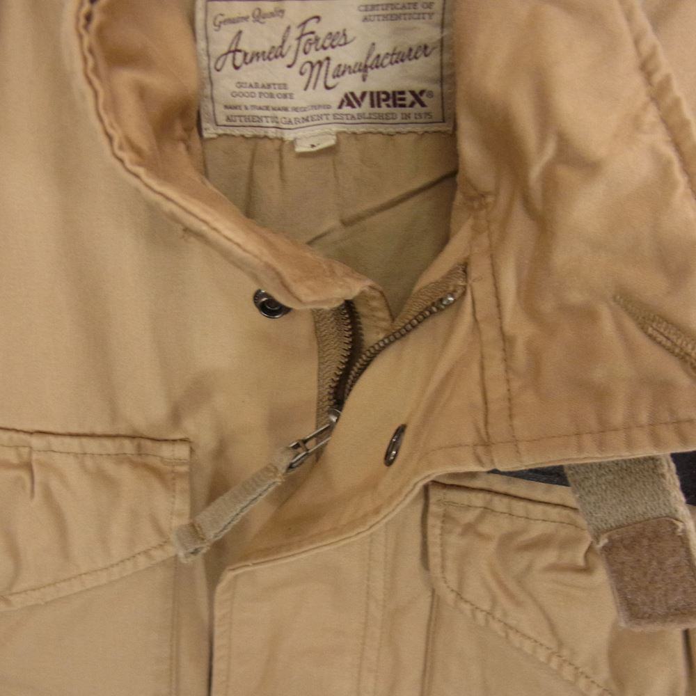 AVIREX アヴィレックス M-65 JACKET ベルクロワッペン ミリタリー ジャケット ベージュ系 M【中古】