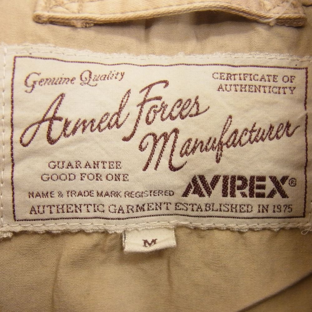 AVIREX アヴィレックス M-65 JACKET ベルクロワッペン ミリタリー ジャケット ベージュ系 M【中古】