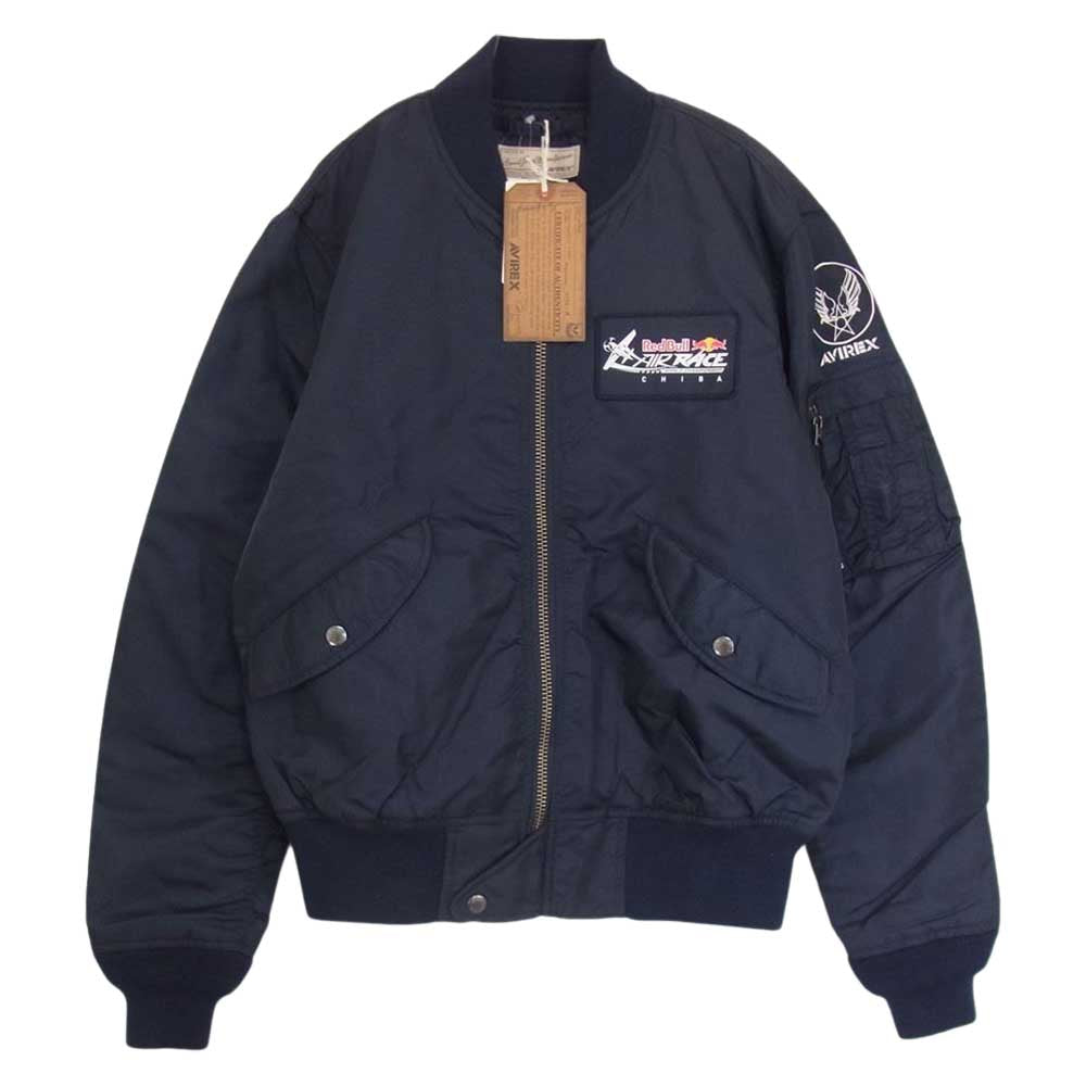AVIREX アヴィレックス 6172125 × RED BULL レッドブル エアレース 千葉 フライト ジャケット  ネイビー系 M【中古】