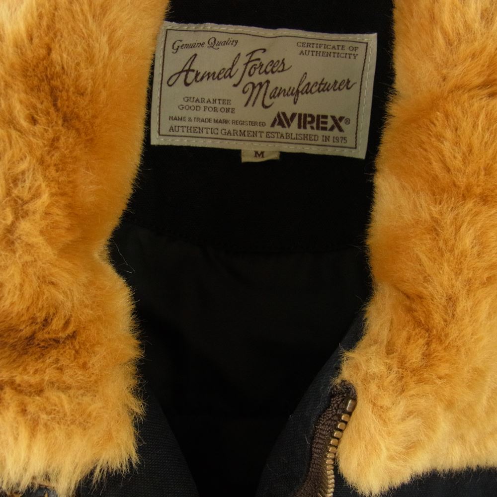 AVIREX アヴィレックス 6142187 AIR NATIONAL GUARD COTTON B-3 コットン フライト ジャケット ブラック系 M【中古】