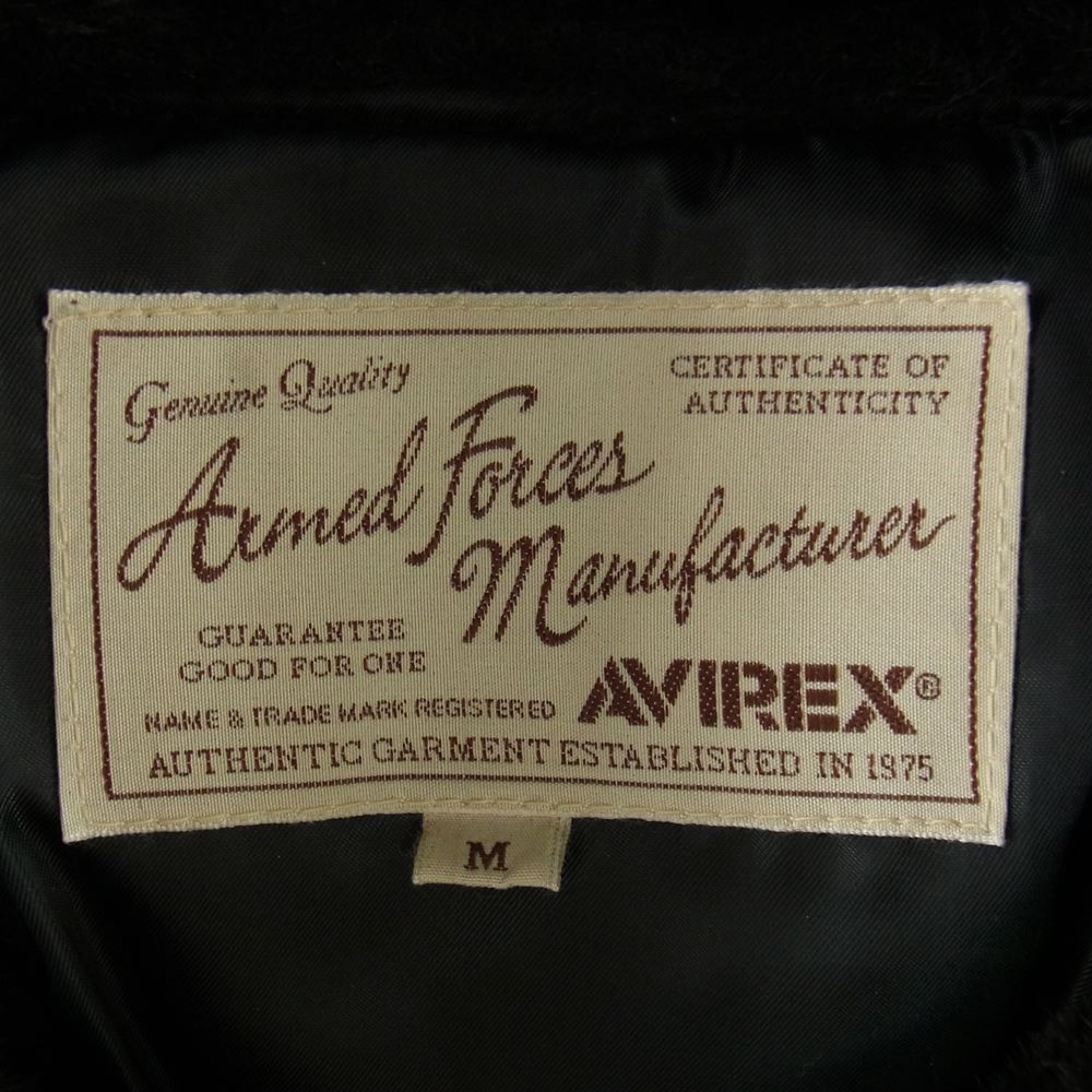 AVIREX アヴィレックス 6151084 B-3 ラムレザー 衿ムートン ダウン ジャケット ブラック系 M【中古】