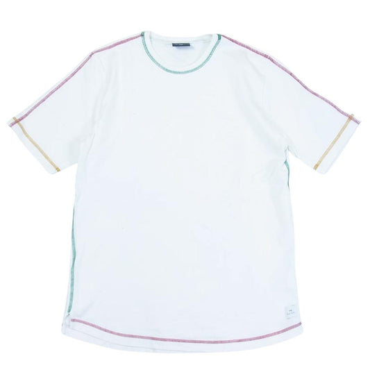 Paul Smith ポール・スミス PY-DW-70239 NECK RIB SPORTS STRIPE T-SHIRT アウトステッチ Tシャツ カットソー 半袖 ホワイト系 M【中古】