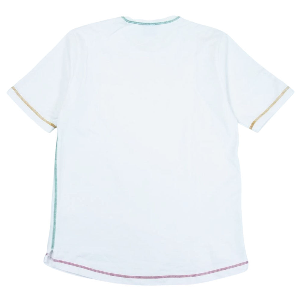 Paul Smith ポール・スミス PY-DW-70239 NECK RIB SPORTS STRIPE T-SHIRT アウトステッチ Tシャツ カットソー 半袖 ホワイト系 M【中古】