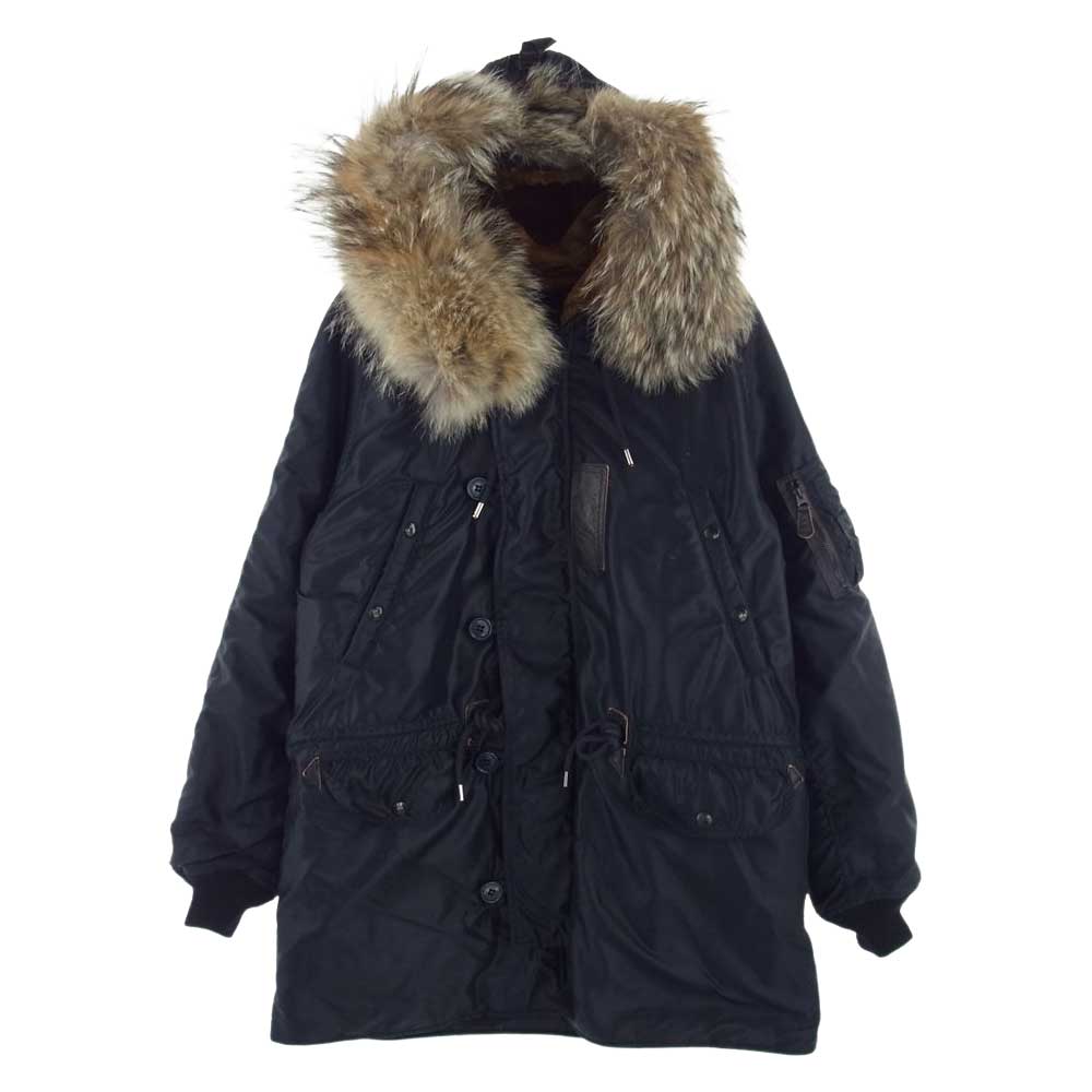 The REAL McCOY'S ザリアルマッコイズ MIL-J-6279 TYPE N-3A ファー フライト ジャケット ネイビー系 L【中古】