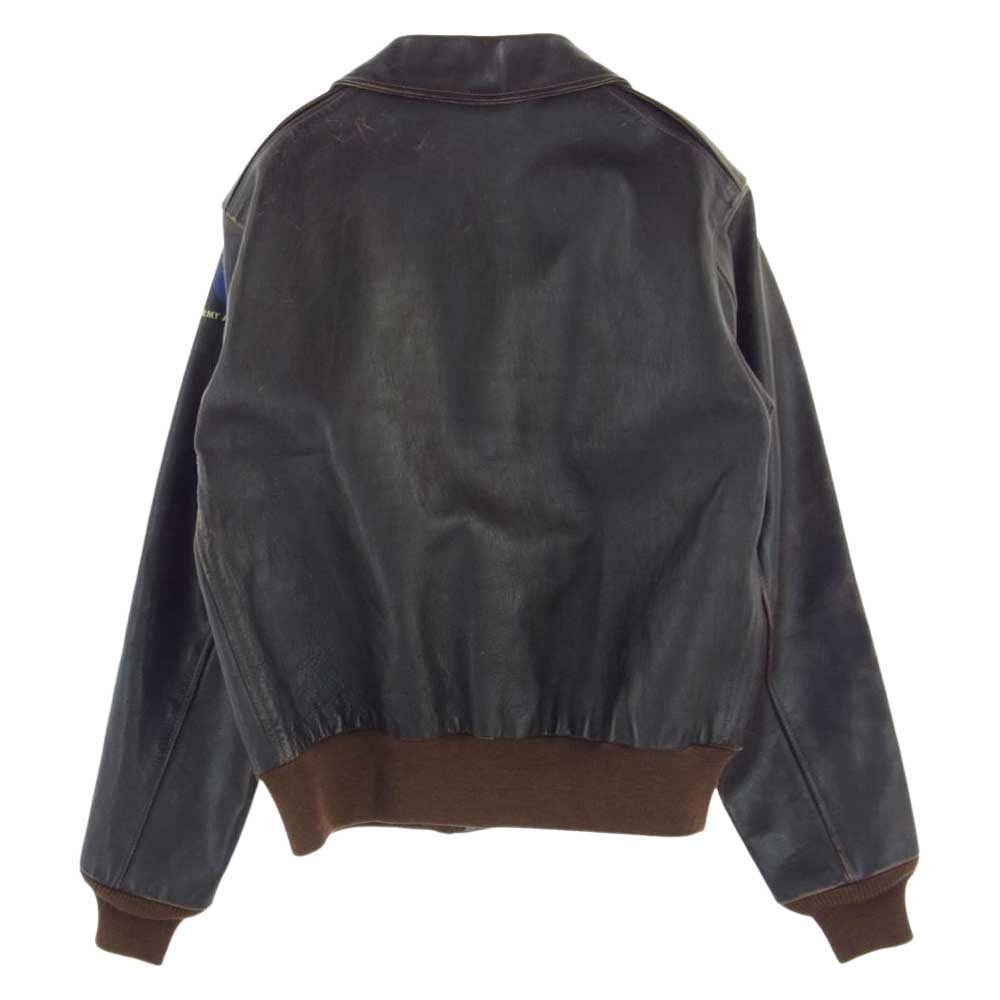 The REAL McCOY'S ザリアルマッコイズ ROUGH WEAR ラフウエア 実名復刻 A-2 レザー フライト ジャケット ブラウン系 42【中古】