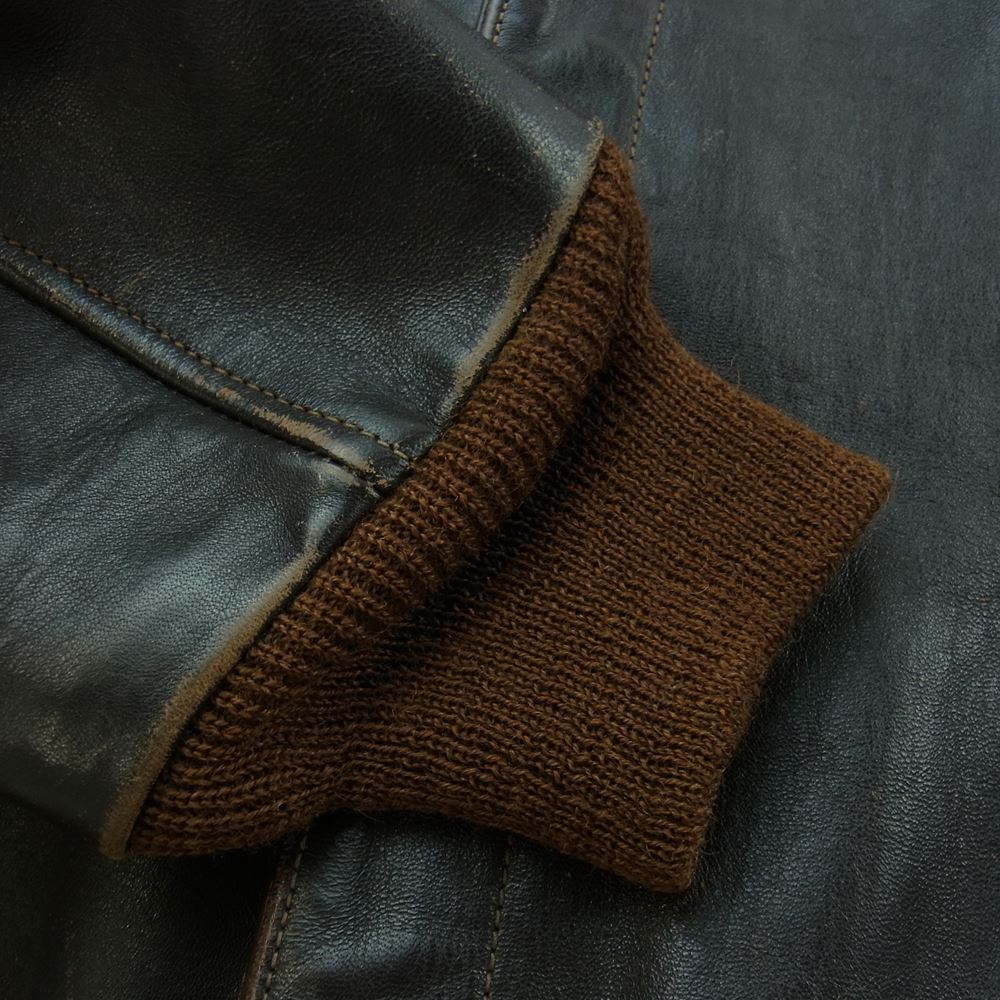 The REAL McCOY'S ザリアルマッコイズ ROUGH WEAR ラフウエア 実名復刻 A-2 レザー フライト ジャケット ブラウン系 42【中古】
