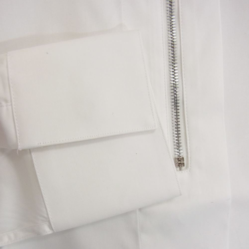 GIVENCHY ジバンシィ BW60UY13UG ハーフジップ ポケット シャツ ブラウス ホワイト系 34【新古品】【未使用】【中古】 GIVENCHY ジバンシィ BW60UY13UG ハーフジップ ポケット シャツ