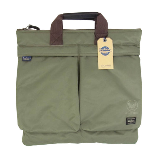 Buzz Rickson's バズリクソンズ × PORTER ポーター BRO2530 2WAY トート ヘルメット バッグ カーキ系【極上美品】【中古】